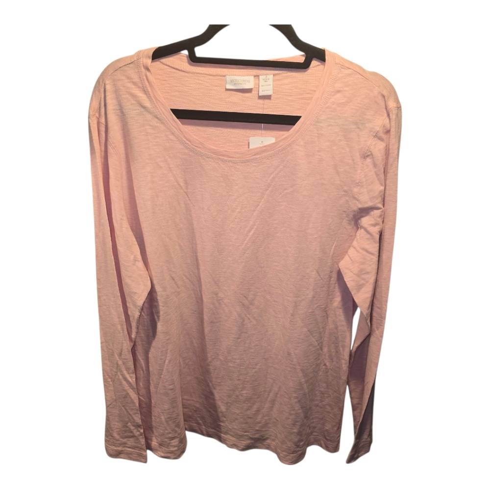 Chico's Weekend Sz. Xlarge Baby Pink Slub Tshirt Nwt